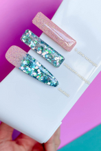 Load image into Gallery viewer, Hair Clips - Soft Pink/Iridescent