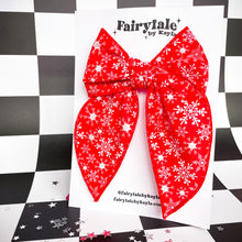 Load image into Gallery viewer, Darling Bow (XL)- Red Snowflakes