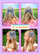 Load image into Gallery viewer, Darling Bow (XL)- Green &amp; Blue Plaid
