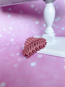 Claw Clips - Mauve Leaf