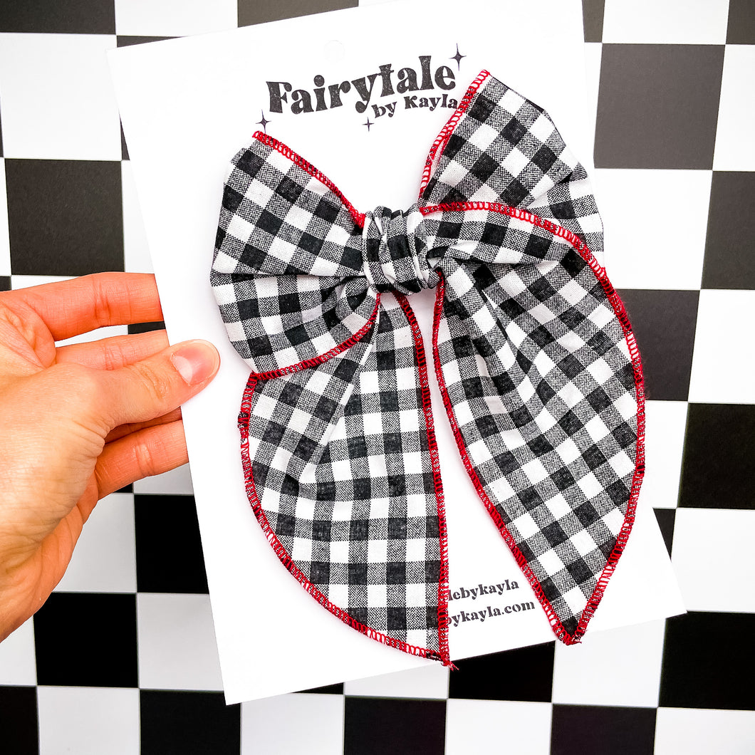 Darling Bow (XL)- Red/Black Picnic